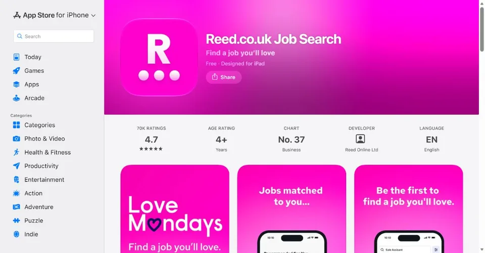Reed — Official UK App Store page · Reed.co.uk Job Search
