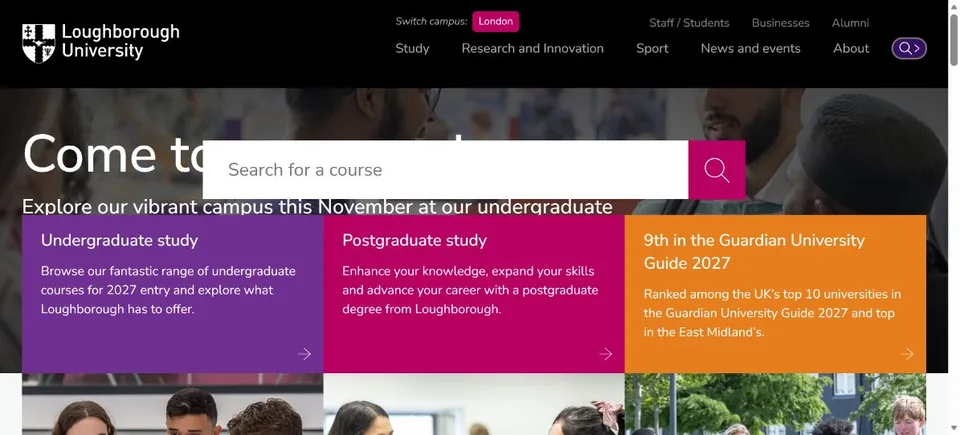 Loughborough University — Official website screenshot