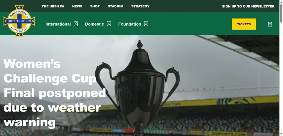 Irish Football Association — Official website screenshot