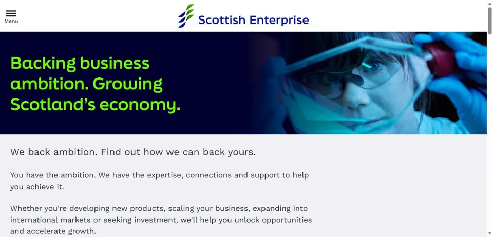 Scottish Enterprise — Official website screenshot
