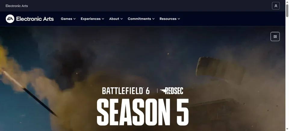 EA — Official website screenshot
