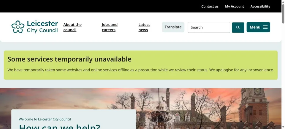 Leicester City Council — Official website screenshot
