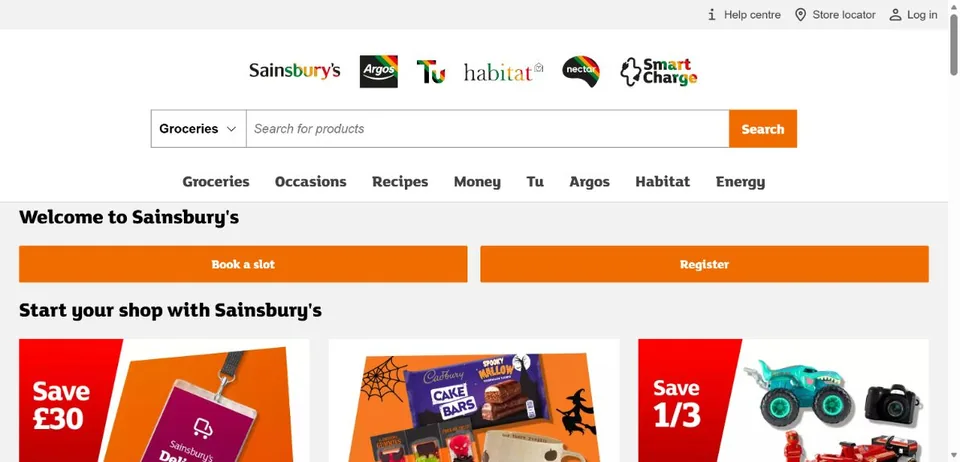 Sainsbury's — Official website screenshot