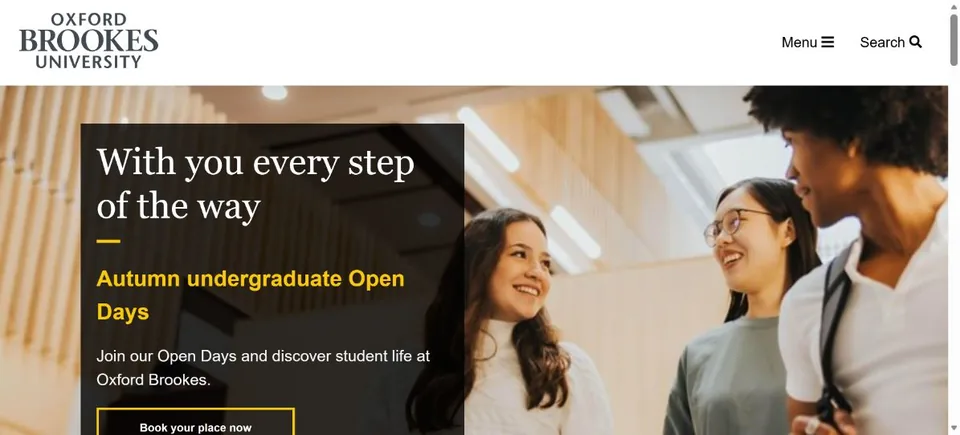 Oxford Brookes University — Official website screenshot