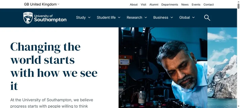 University of Southampton — Official website screenshot