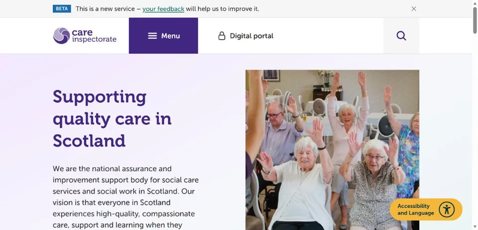 Care Inspectorate — Official website screenshot