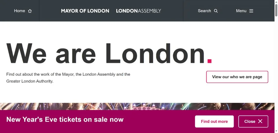 London government — Official website screenshot