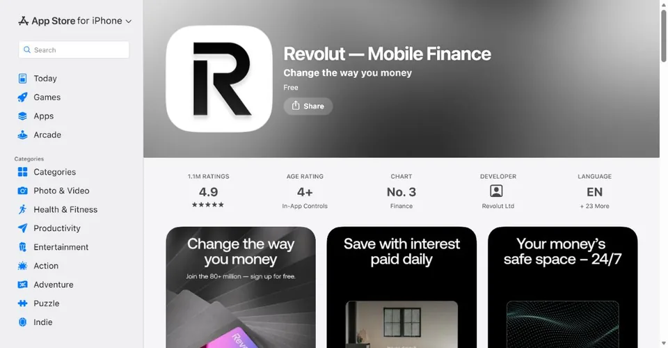Revolut UK — Official UK App Store page · Revolut — Mobile Finance
