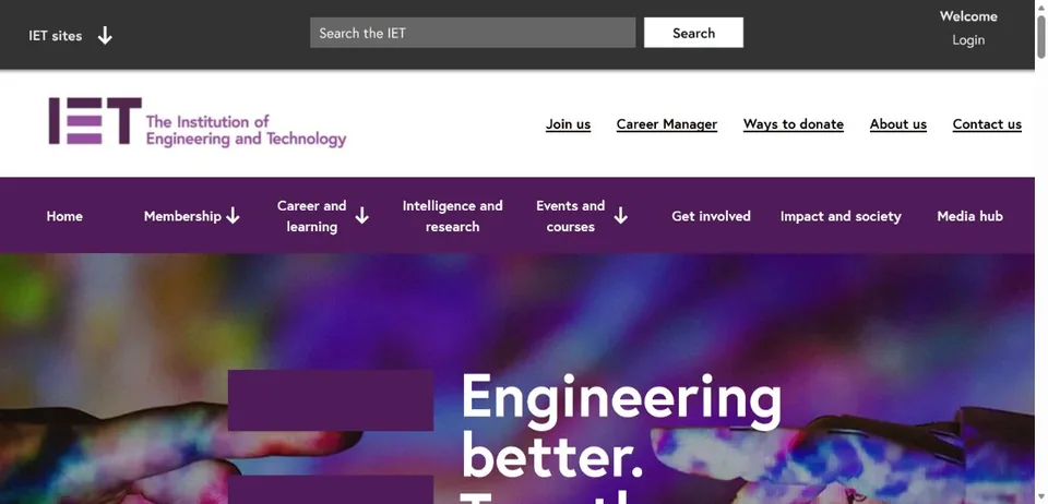 Institution of Engineering and Technology — Official website screenshot