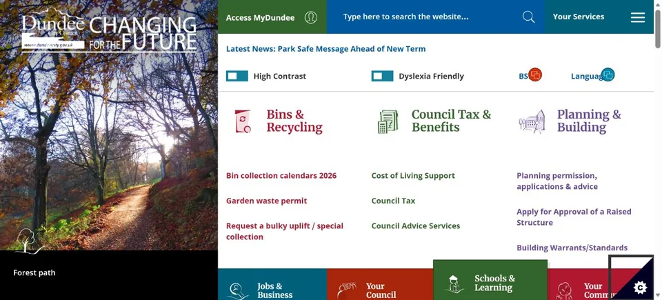Dundee City Council — Official website screenshot