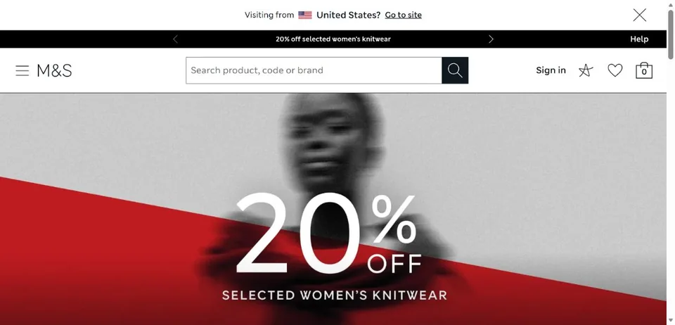 Marks & Spencer — Official website screenshot