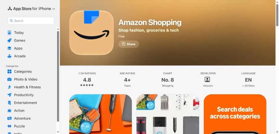 Amazon UK — Official UK App Store page · Amazon Shopping