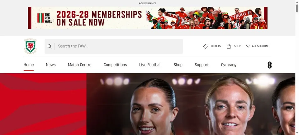 Football Association of Wales — Official website screenshot