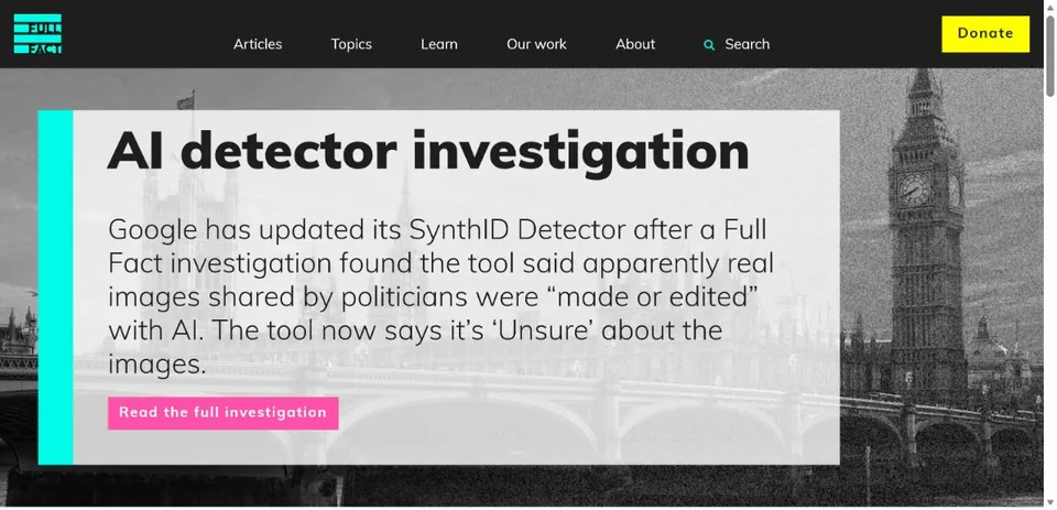 Full Fact — Official website screenshot