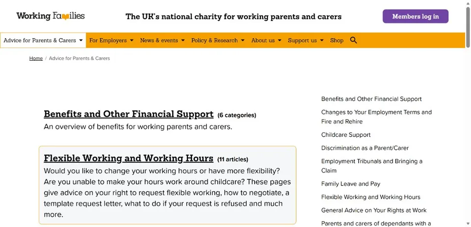 Working Families — Official Working Families advice page