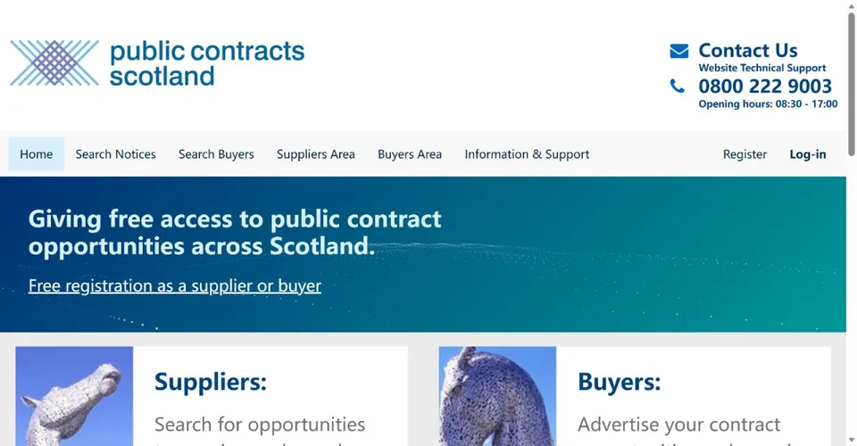 Public Contracts Scotland — Official website screenshot