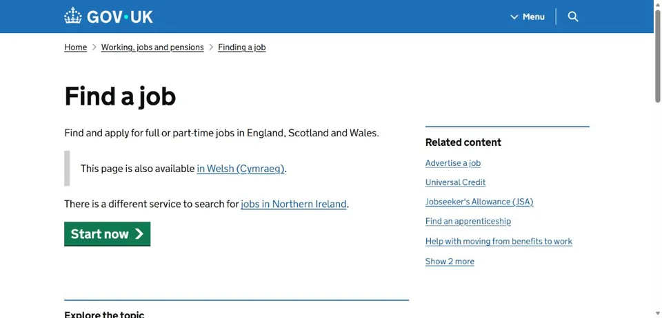 Find a job — Official website screenshot