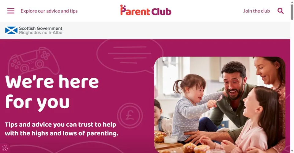 Parent Club Scotland — Official website screenshot