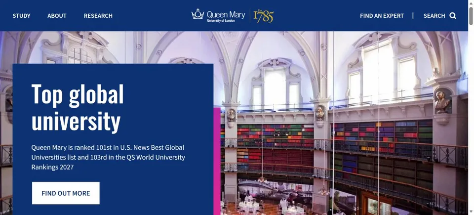 Queen Mary University of London — Official website screenshot