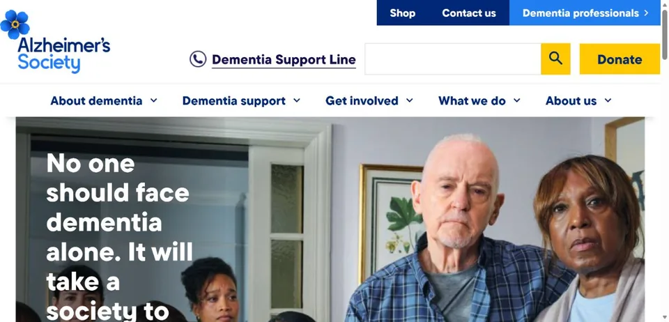 Alzheimer's Society — Official website screenshot