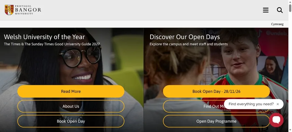 Bangor University — Official website screenshot
