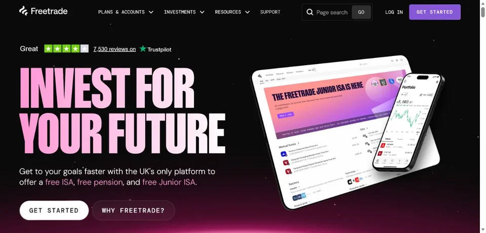 Freetrade — Official website screenshot