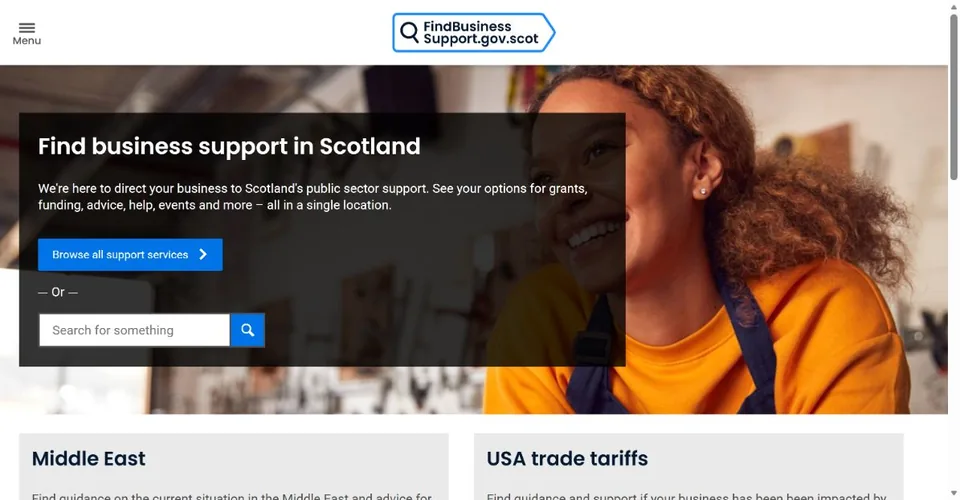 Find Business Support Scotland — Official website screenshot