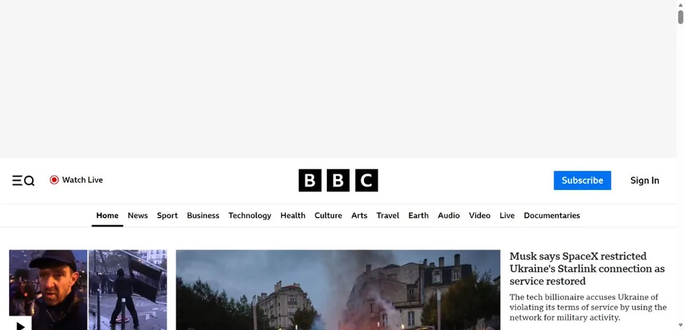 BBC News — Official website screenshot