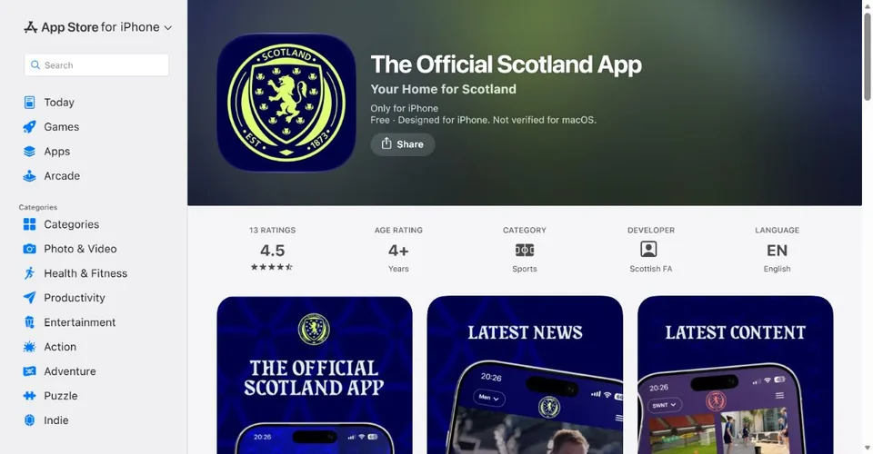 Scottish FA — Official UK App Store page · The Official Scotland App