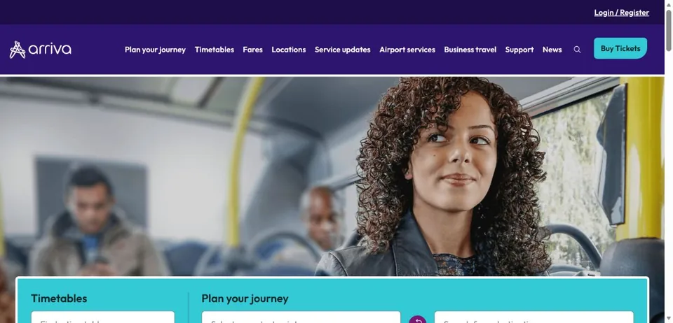 Arriva UK Bus — Official website screenshot