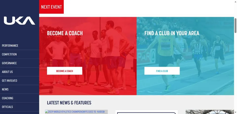 UK Athletics — Official website screenshot