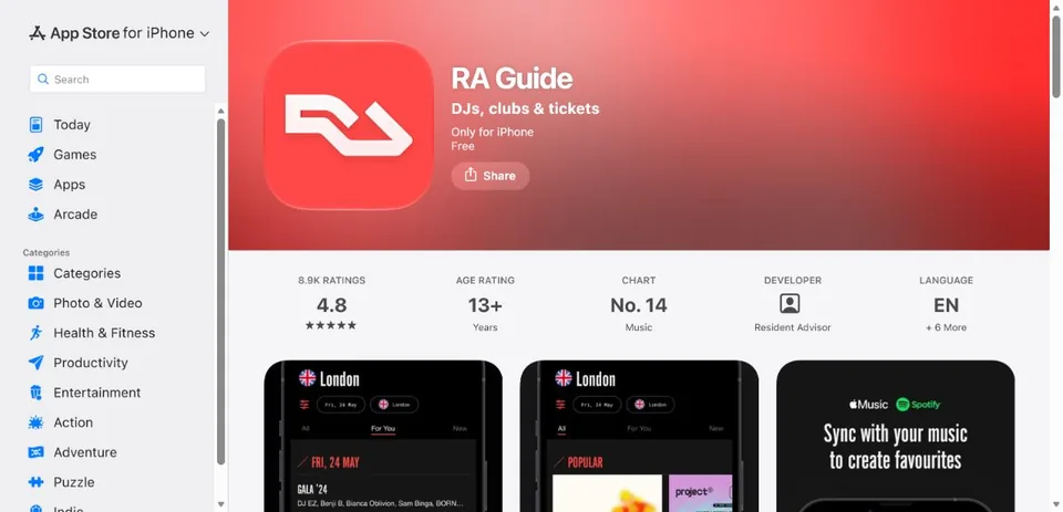 Resident Advisor — Official UK App Store page · RA Guide