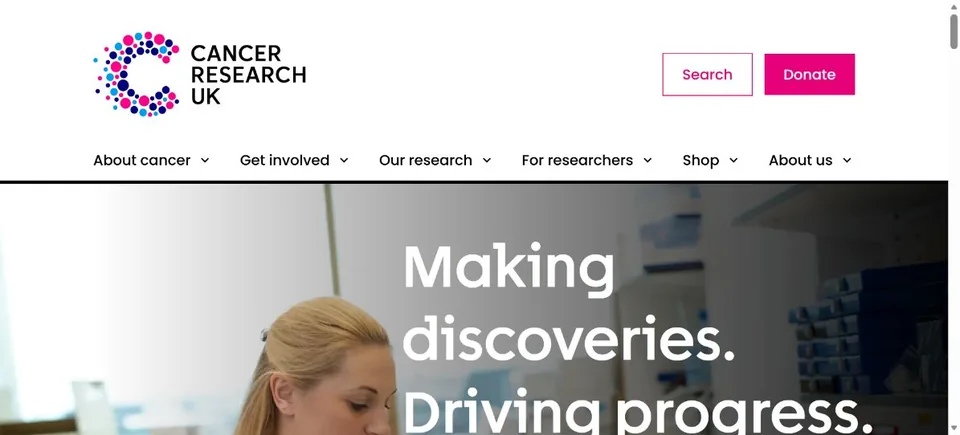 Cancer Research UK — Official website screenshot