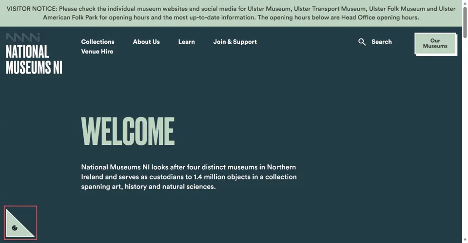 National Museums NI — Official website screenshot
