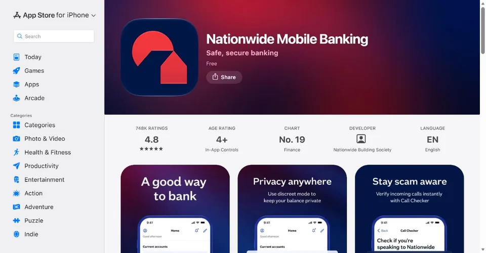 Nationwide — Official UK App Store page · Nationwide Mobile Banking