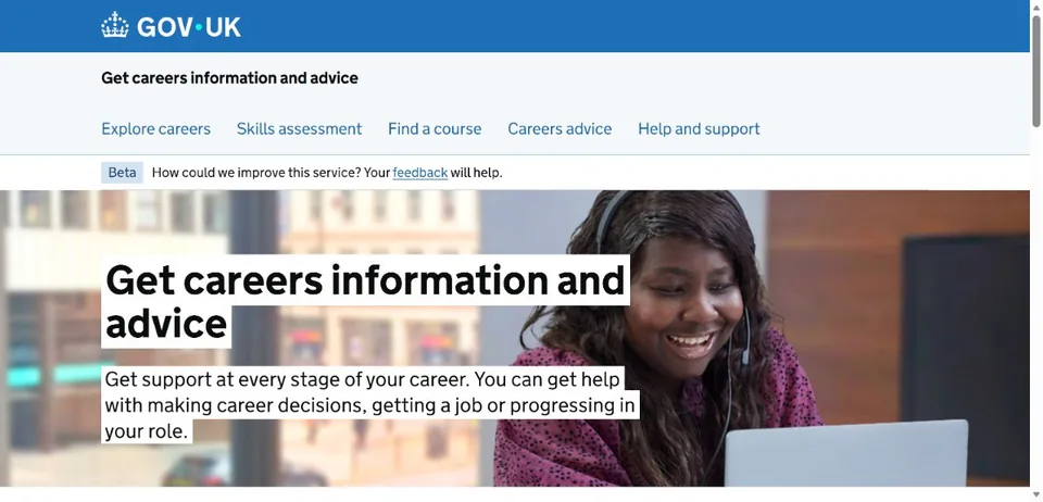 National Careers Service — Official website screenshot