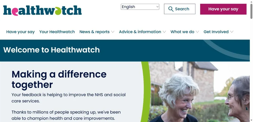 Healthwatch England — Official website screenshot