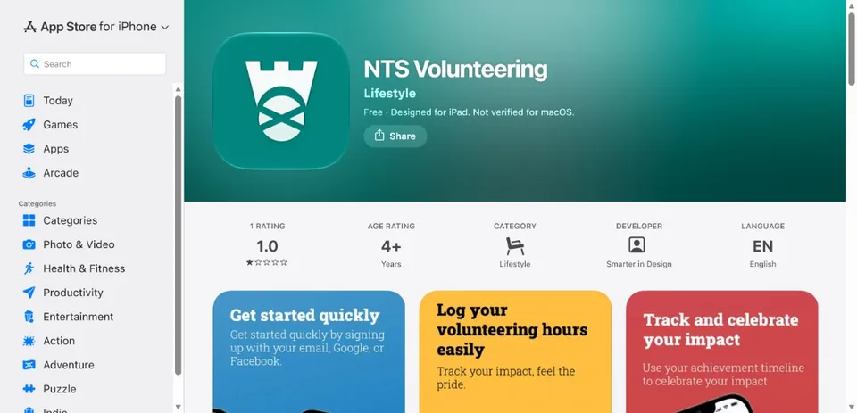 National Trust for Scotland — Official UK App Store page · NTS Volunteering