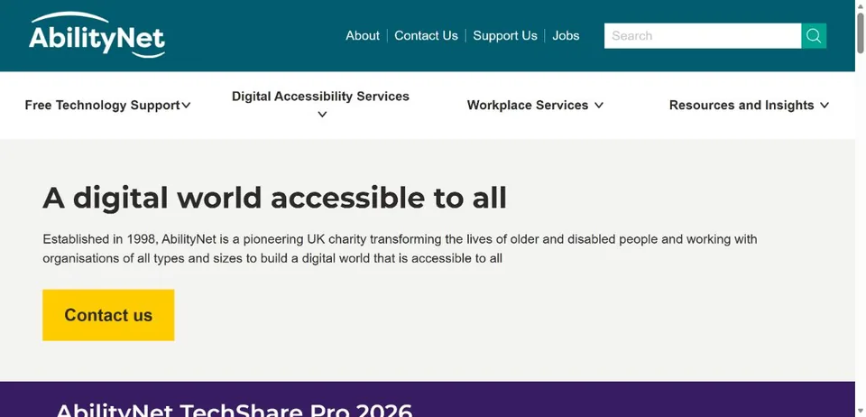 AbilityNet — Official website screenshot
