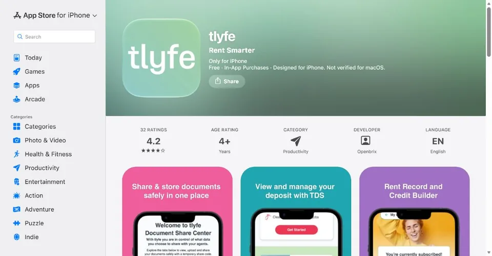 Tenancy Deposit Scheme — Official UK App Store page · tlyfe