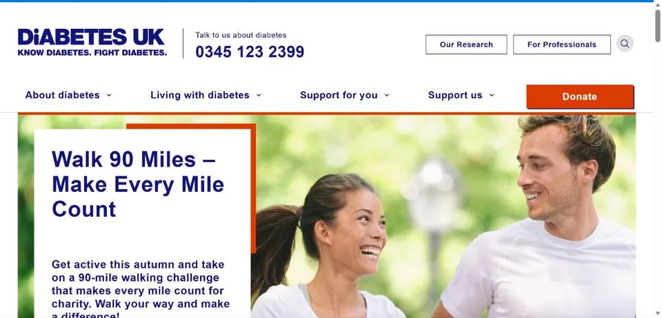 Diabetes UK — Official website screenshot