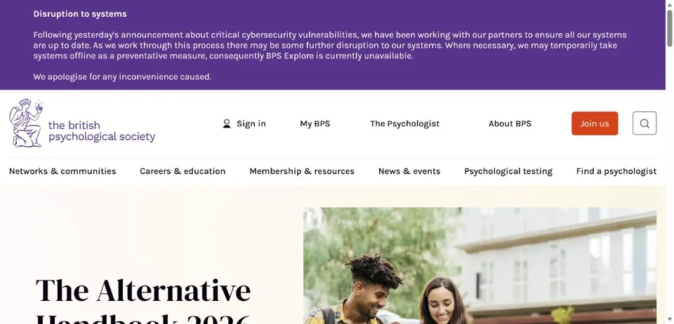 British Psychological Society — Official website screenshot