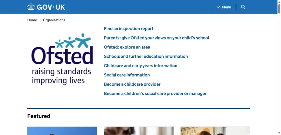 Ofsted — Official website screenshot