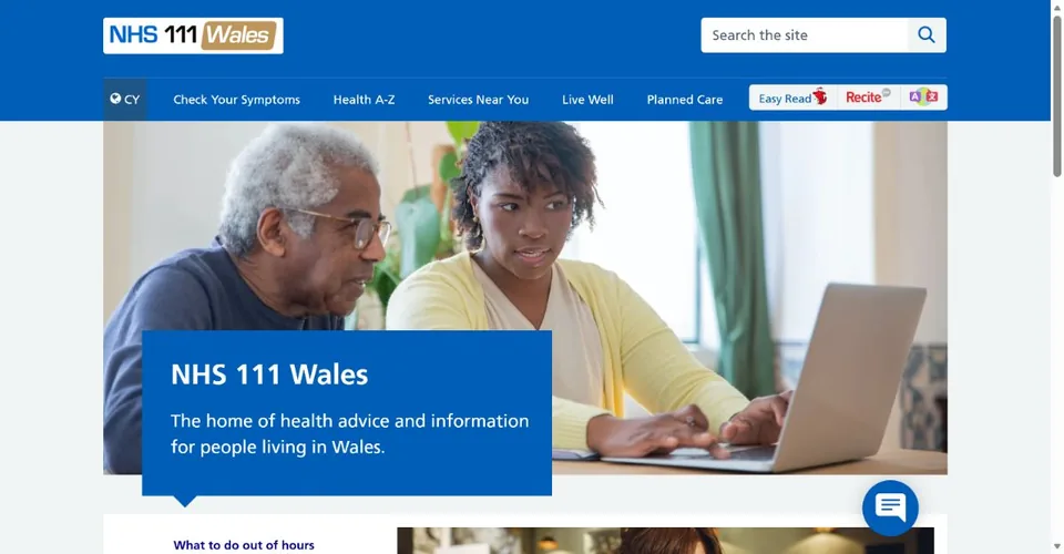 NHS 111 Wales — Official website screenshot
