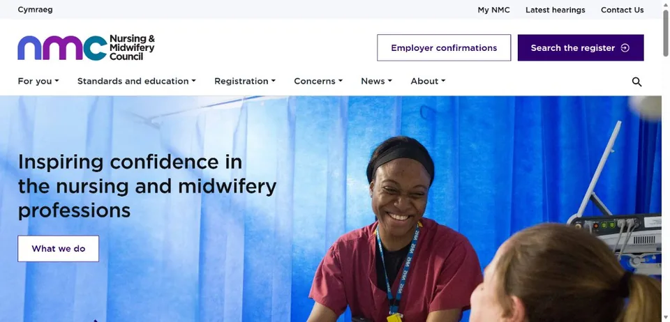 Nursing and Midwifery Council — Official website screenshot