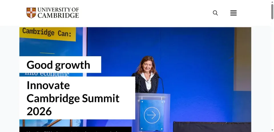 University of Cambridge — Official website screenshot