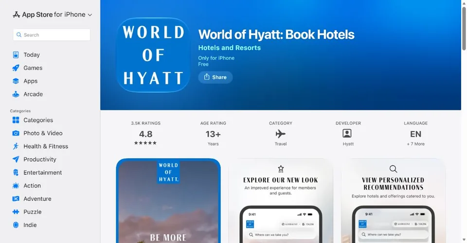 Hyatt — Official UK App Store page · World of Hyatt: Book Hotels