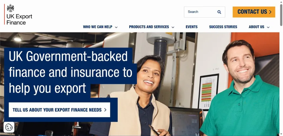 UK Export Finance — Official website screenshot