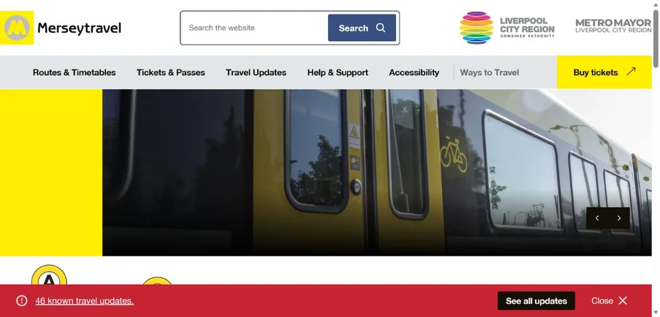 Merseytravel — Official website screenshot