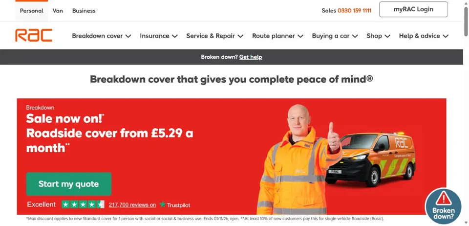 RAC — Official website screenshot